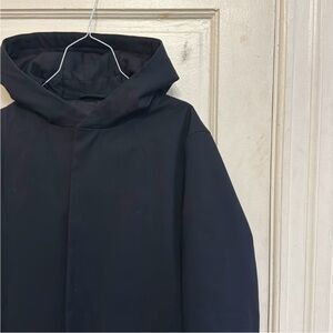 COS Navy Hooded Coat